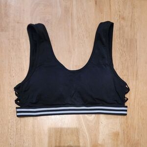 EUC Black And White Cutout Sports Bra Size L